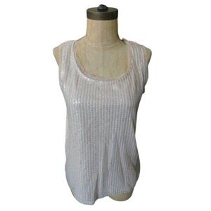 Chico's Size S Small (0) Sequin Scoop Neck Blush Elegant Top NWT $89